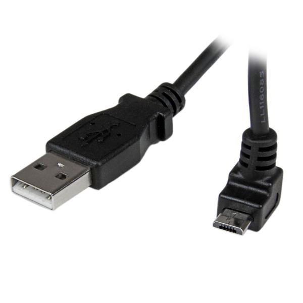 StarTech.com 1m USB 2.0 A auf Micro B Kabel aufwärtsgewinkelt - Schwarz - USB A / Micro B Datenkabel / Anschlusskabel - USB-Kabel - Micro-USB Typ B (M)