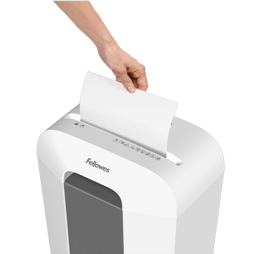 Fellowes LX Series Powershred LX50, Kreuzschreddern, 4 x 37 mm, 17 l, 2000 mm/min, 9 Blätter, Weiß Fellowes LX Series Powershred LX50, Kreuzschreddern, 4 x 37 mm, 17 l, 2000 mm/min, 9 Blätter, Weiß