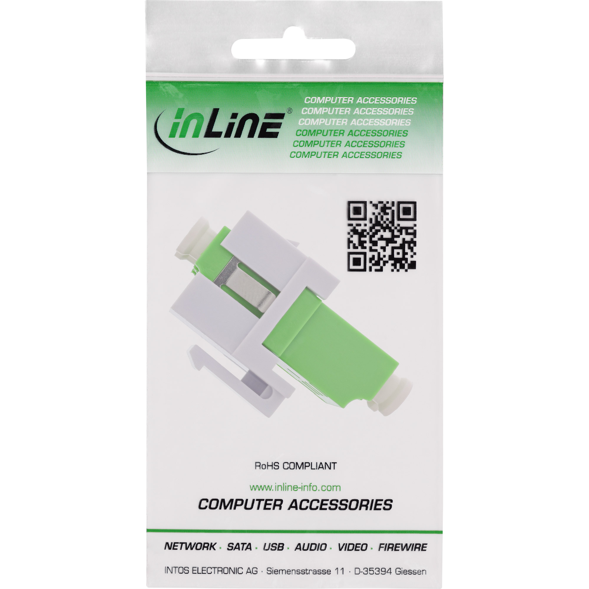 InLine LWL Keystone Snap-in Kupplung weiß - Duplex LC/LC - single - grün