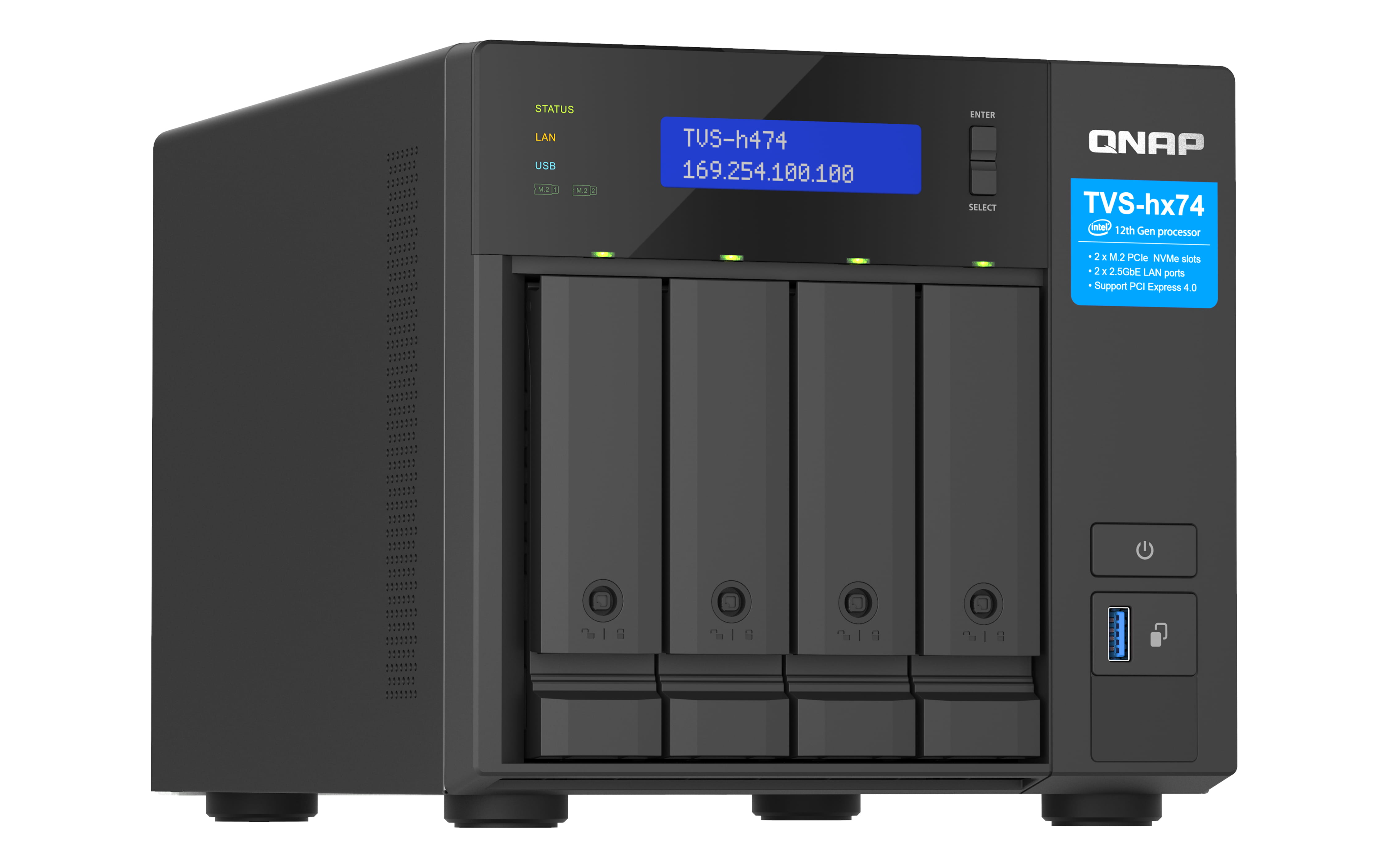 QNAP TVS-H474 - NAS-Server - 4 Schächte - SATA
