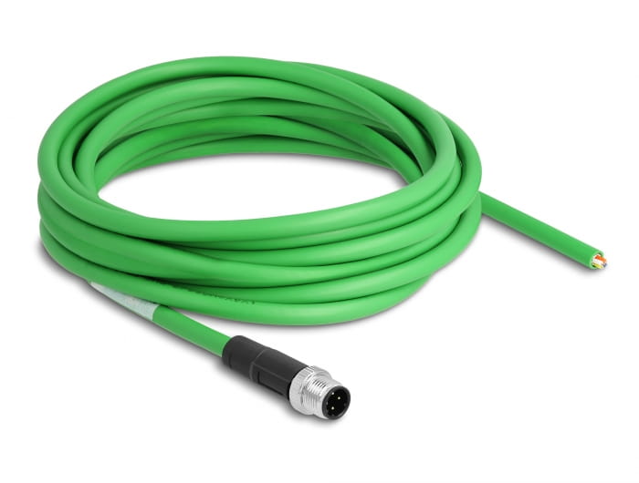 Delock Patch-Kabel - 4-polig M12-D (M) zu ohne Stecker