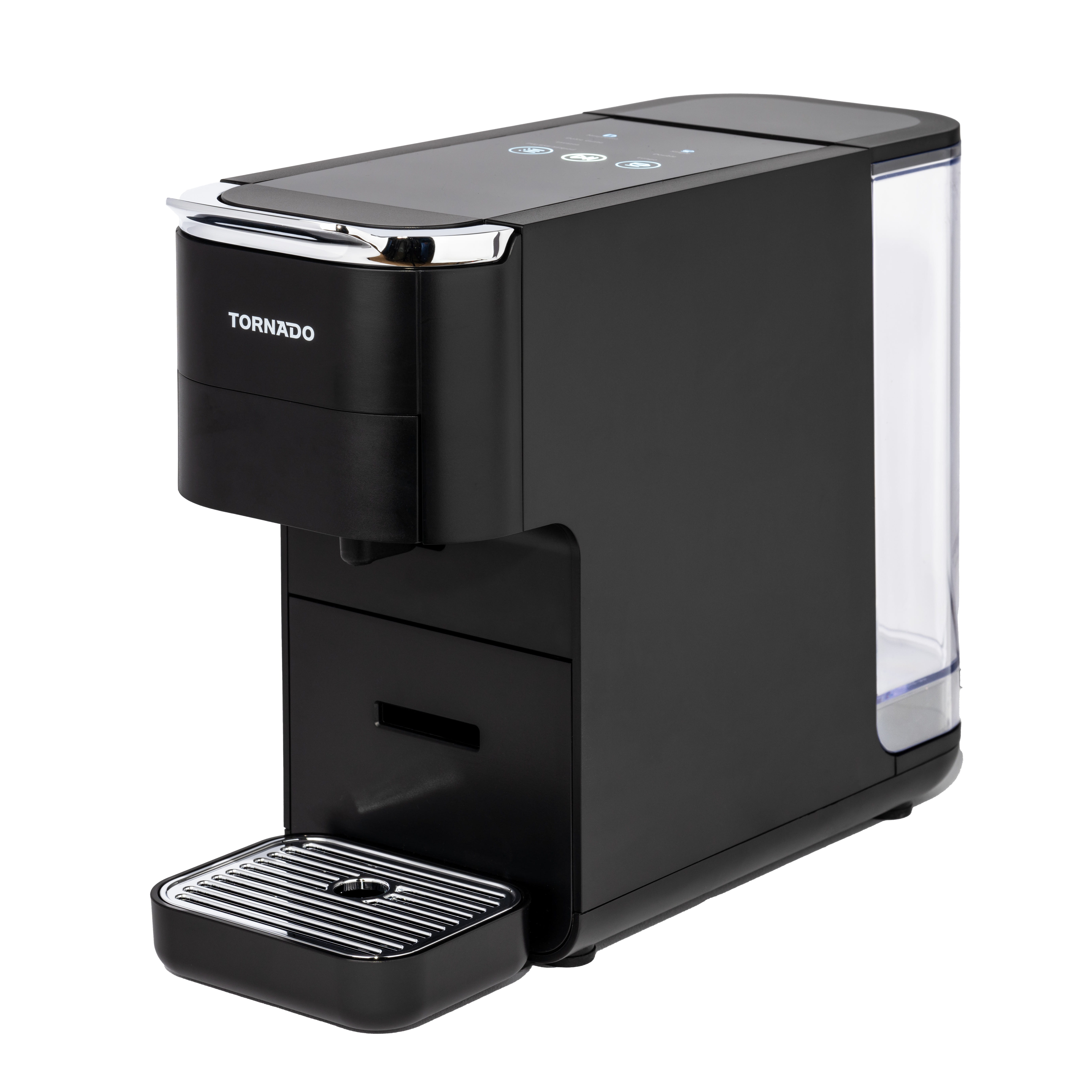 Tornado TCM7042-GS, Pad-Kaffeemaschine, 1,5 l, Kaffeekapsel, Gemahlener Kaffee, 1350 W, Schwarz