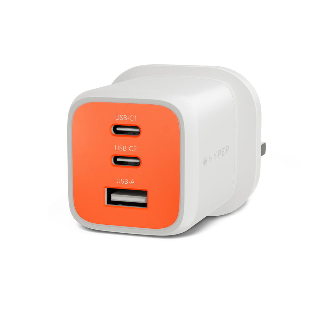 Targus HyperJuice Flex - Netzteil - GaN - 65 watt - 3 Ausgabeanschlussstellen (2 x USB-C, USB)