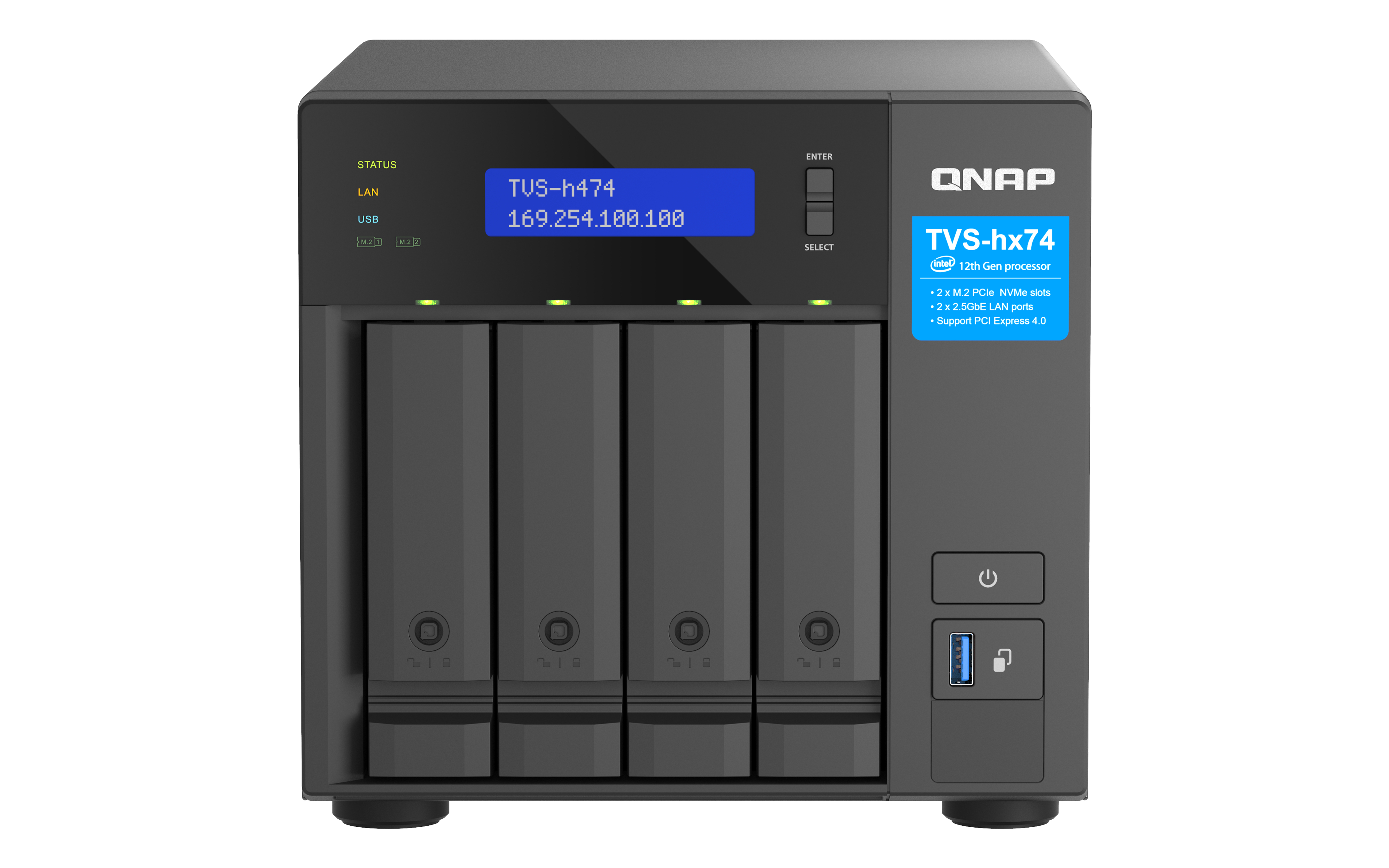 QNAP TVS-H474 - NAS-Server - 4 Schächte - SATA