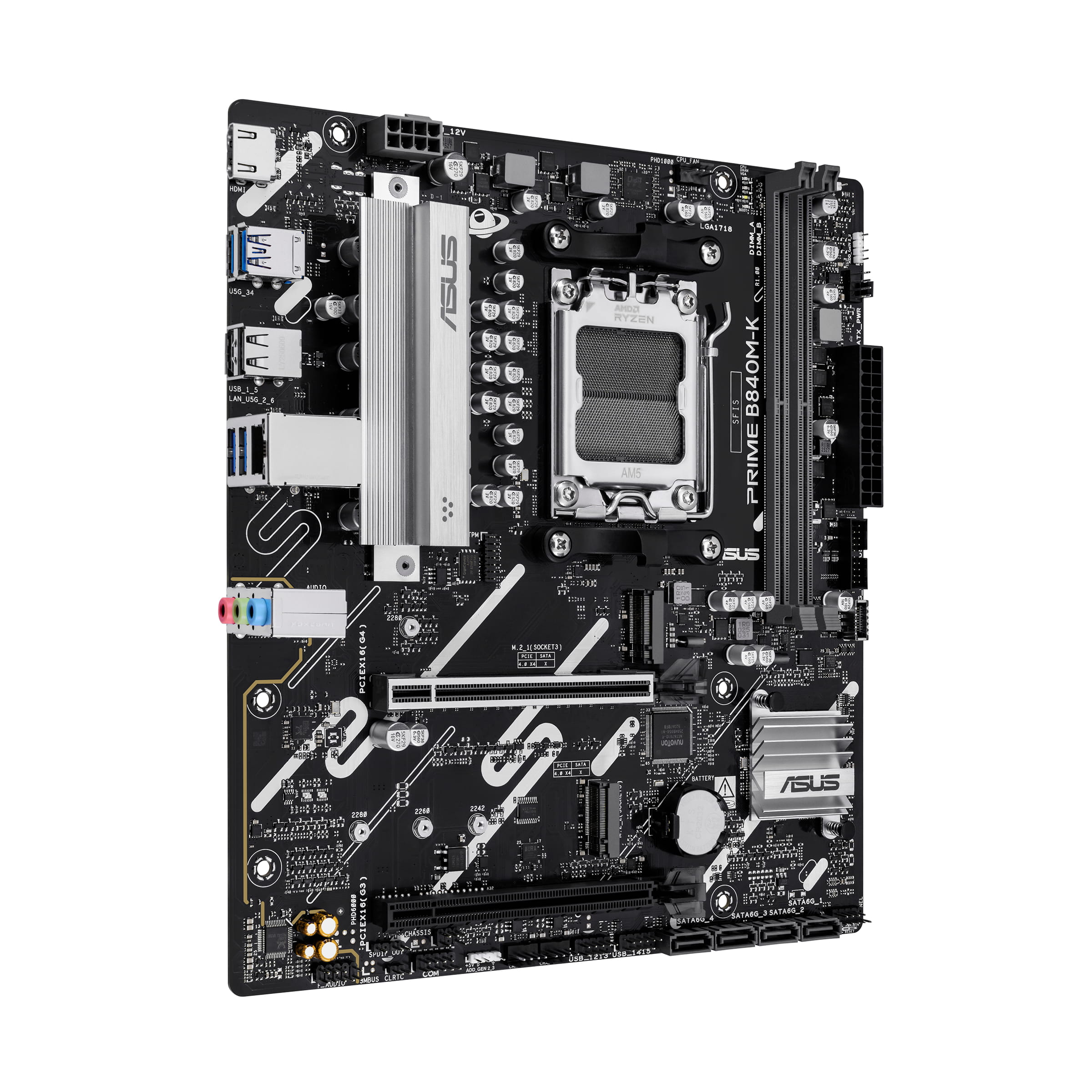 ASUS PRIME B840M-K - Motherboard - micro ATX - Socket AM5 - AMD B840 Chipsatz - USB 3.2 Gen 1, USB-C 3.2 Gen 1 - 2.5 Gigabit LAN - Onboard-Grafik (CPU erforderlich)