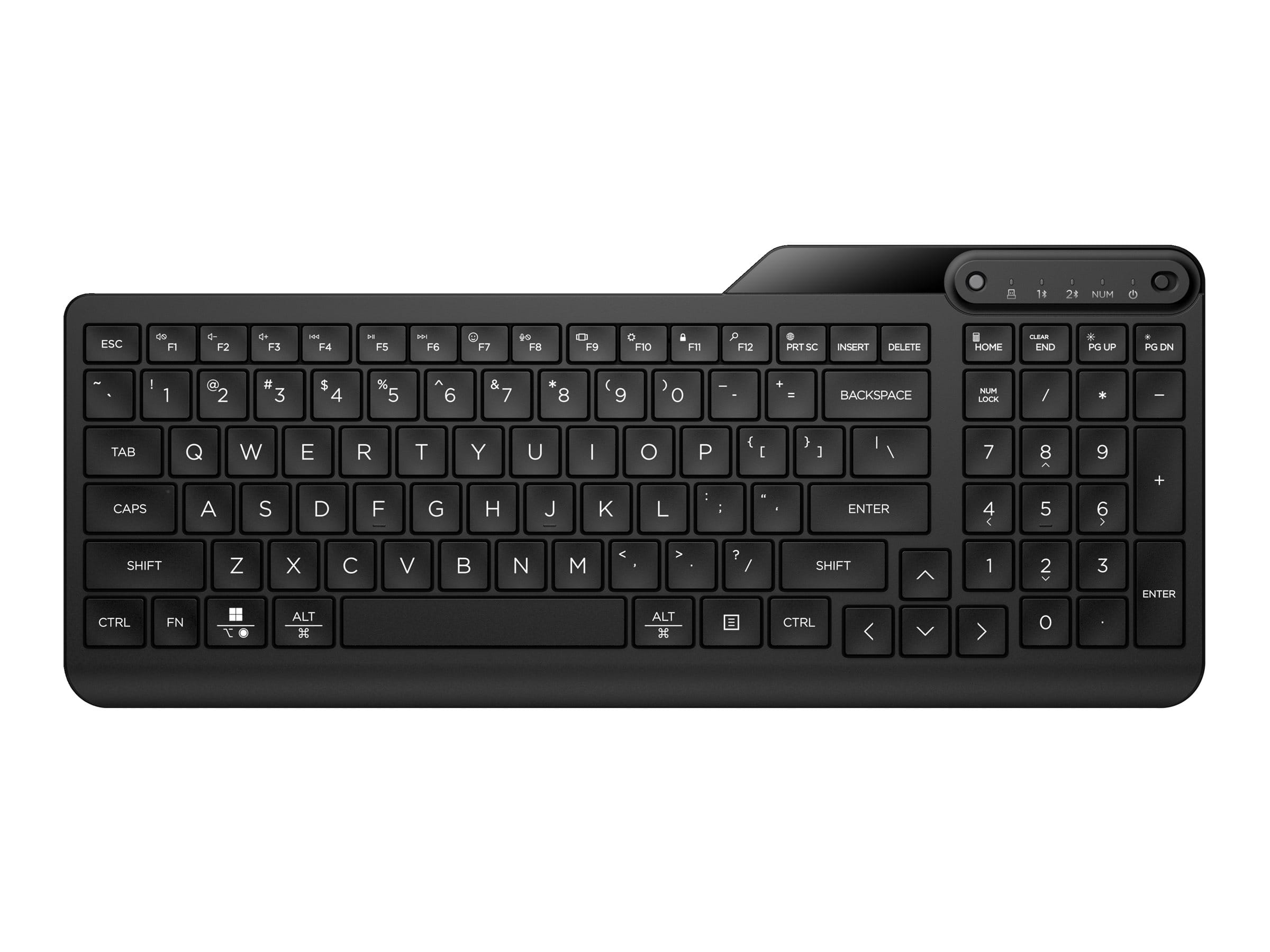HP 475 - Tastatur - Dual-Mode, Multi-Device, kompakt, 2-Zonen-Layout, geringer Tastenhub, 12 programmierbare Tasten