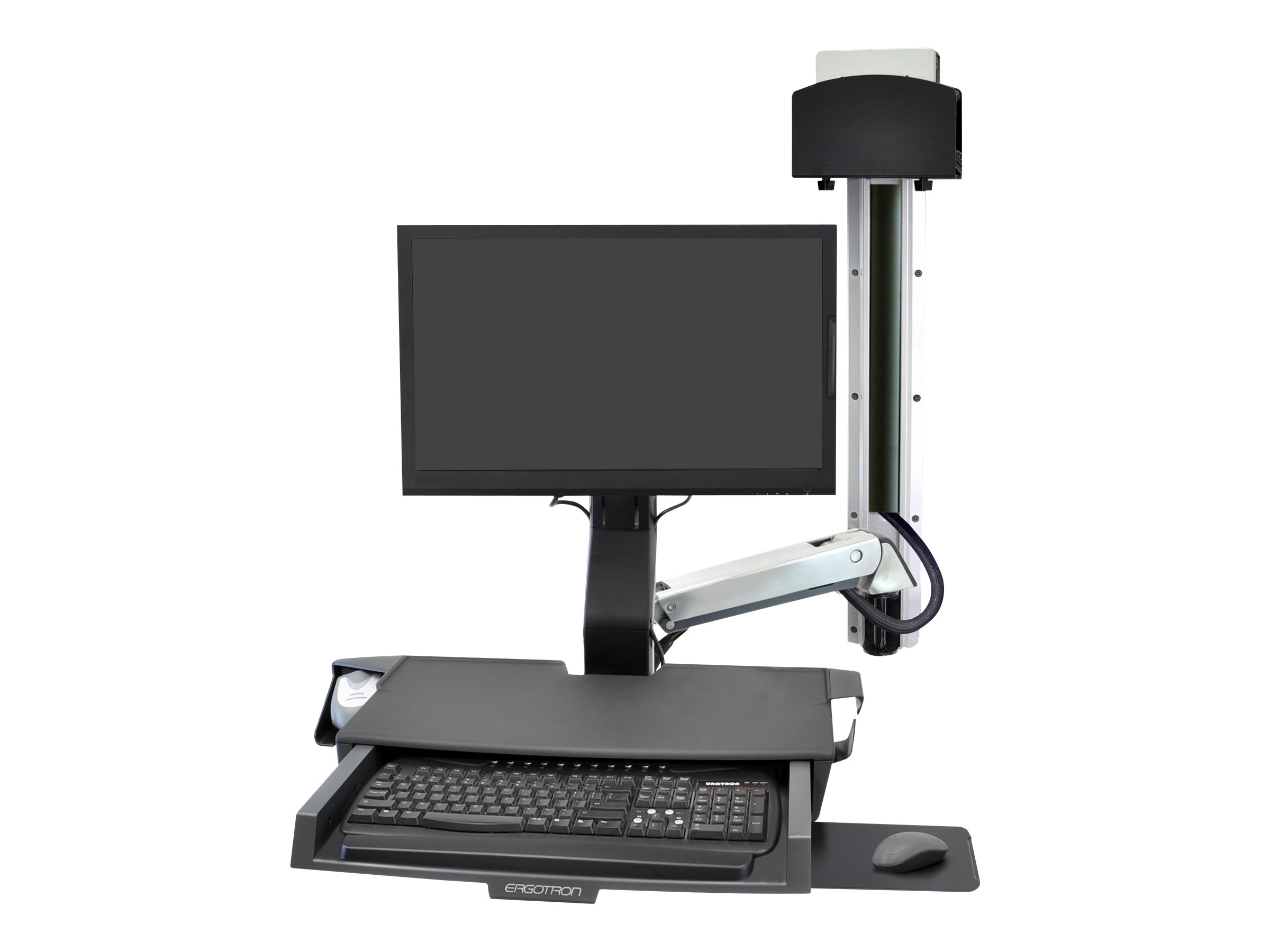 Ergotron Sit-Stand Combo Ablageflächen-System - Befestigungskit (Griff, CPU-Halter, 2 Schienenabdeckungen, 2 Kabelkanäle, Handgelenkkissen, Display-Halterung, Tastatur-Tablett, CPU Wandhalterung, Mausablage zum Herausziehen, VESA-Halterung, Wandschiene Ergotron Sit-Stand Combo Ablageflächen-System - Befestigungskit (Griff, CPU-Halter, 2 Schienenabdeckungen, 2 Kabelkanäle, Handgelenkkissen, Display-Halterung, Tastatur-Tablett, CPU Wandhalterung, Mausablage zum Herausziehen, VESA-Halterung, Wandschiene