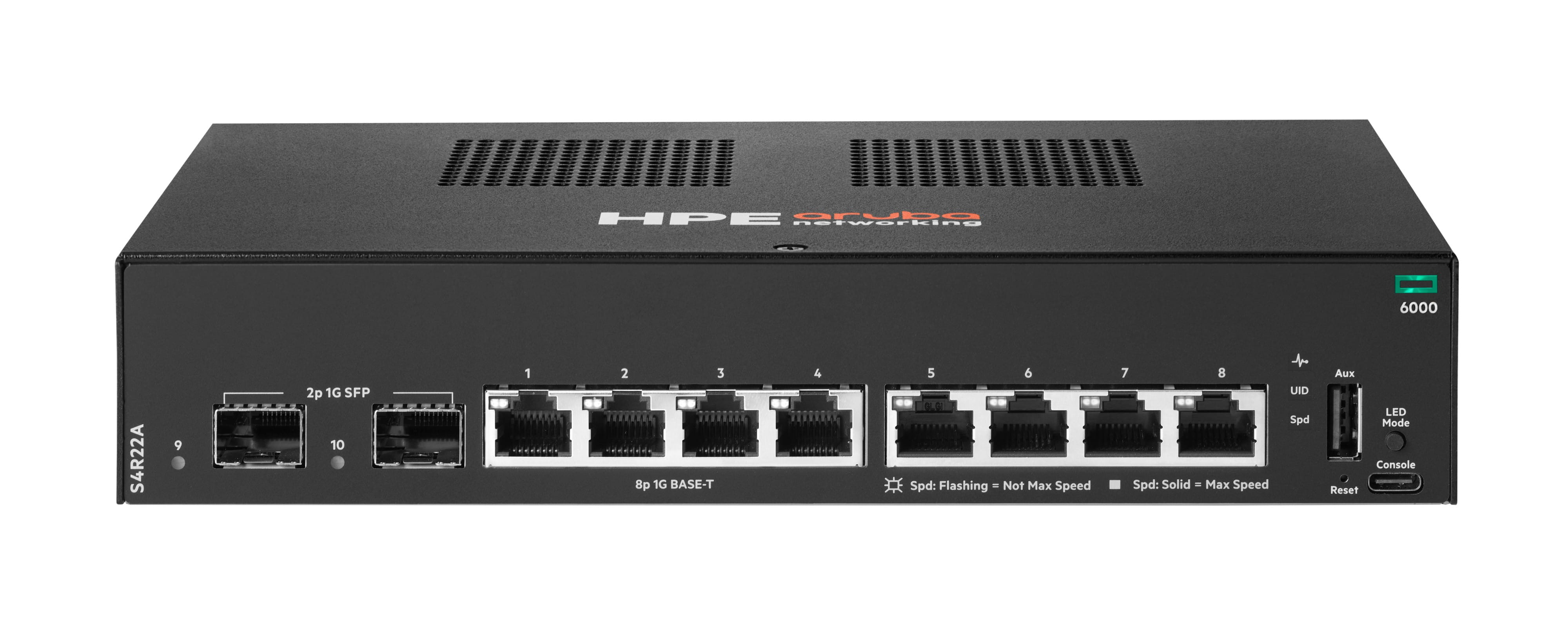 HPE Aruba Networking CX 6000 8p 10M/100M/1G 2p SFP 1G Switch - Switch - managed - 8 x 10/100/1000 + 2 x Gigabit SFP (Uplink)