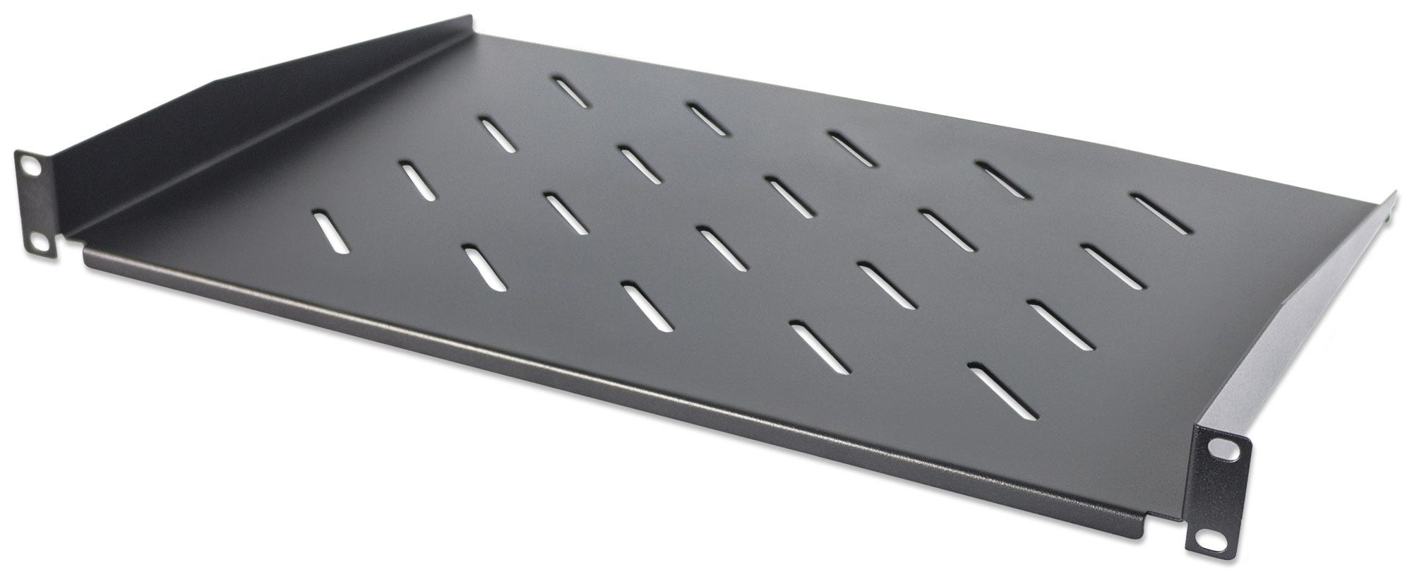 Intellinet 19" Cantilever Shelf, 1U, Shelf Depth 300mm, Vented, Max 25kg, Black, Three Year Warranty - Rack - Regal - Schwarz, RAL 9005 - 1U - 48.3 cm (19")