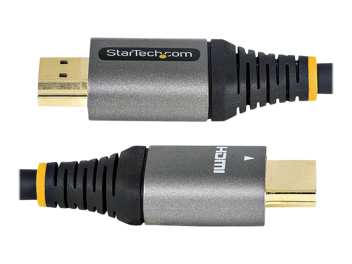 StarTech.com 5 m Premium Zertifiziertes HDMI 2.0 Kabel Mit Ethernet 4k - Premium Hochgeschwindigkeit - HDMI-Kabel mit Ethernet - HDMI männlich zu HDMI männlich - 5 m - abgeschirmt - Grau, Schwarz - passiv, Unterstützung für 4K60Hz (3840 x 2160)