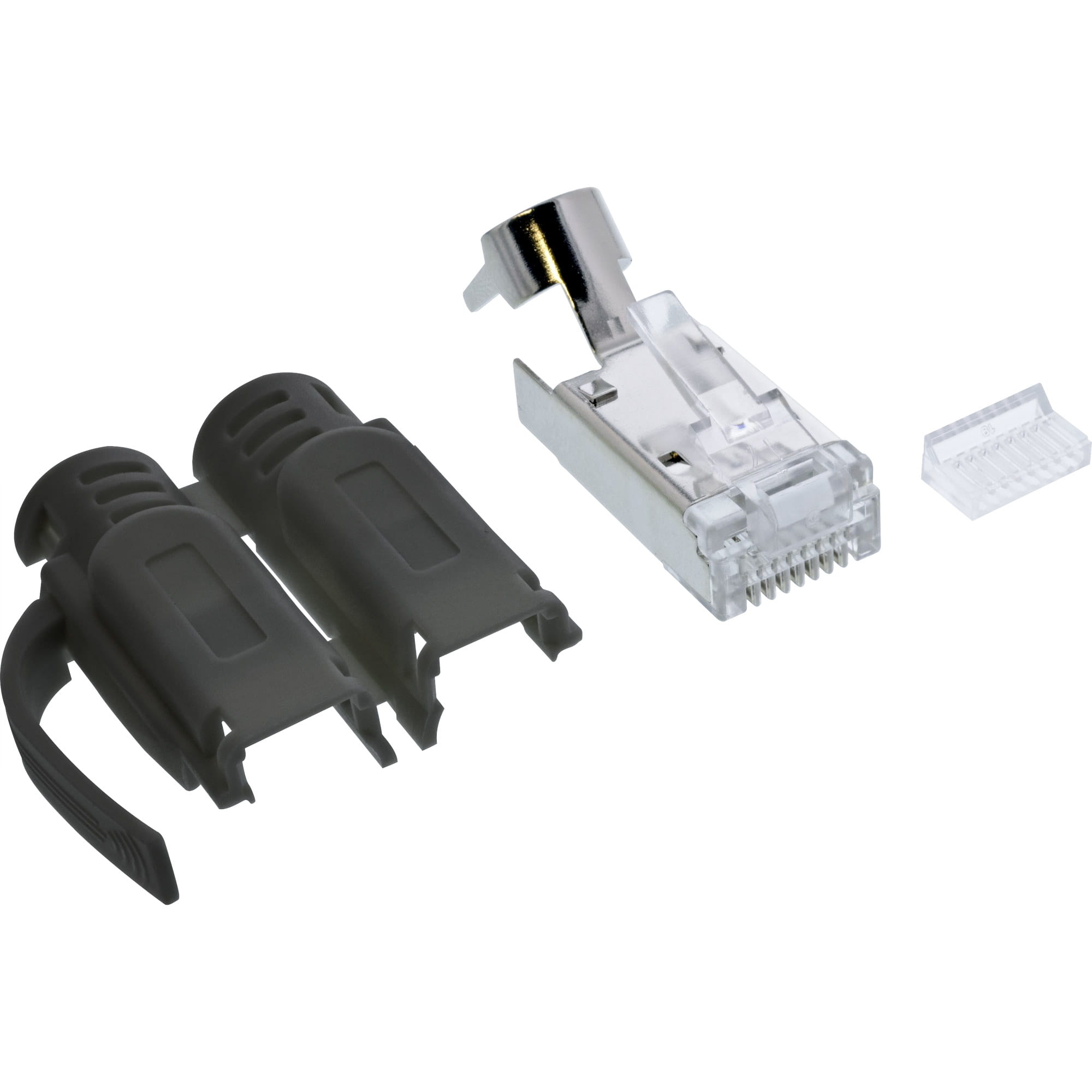 InLine Crimpstecker Cat.6A RJ45 geschirmt - 3-teilig schwarz 100er Pack