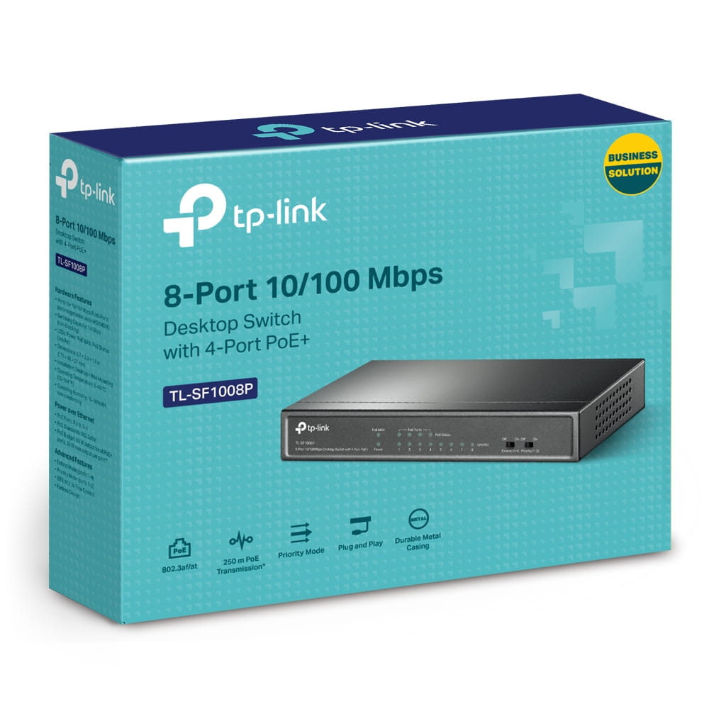 TP-LINK TL-SF1008P - V5 - Switch - unmanaged - 8 x 10/100 (4 PoE)