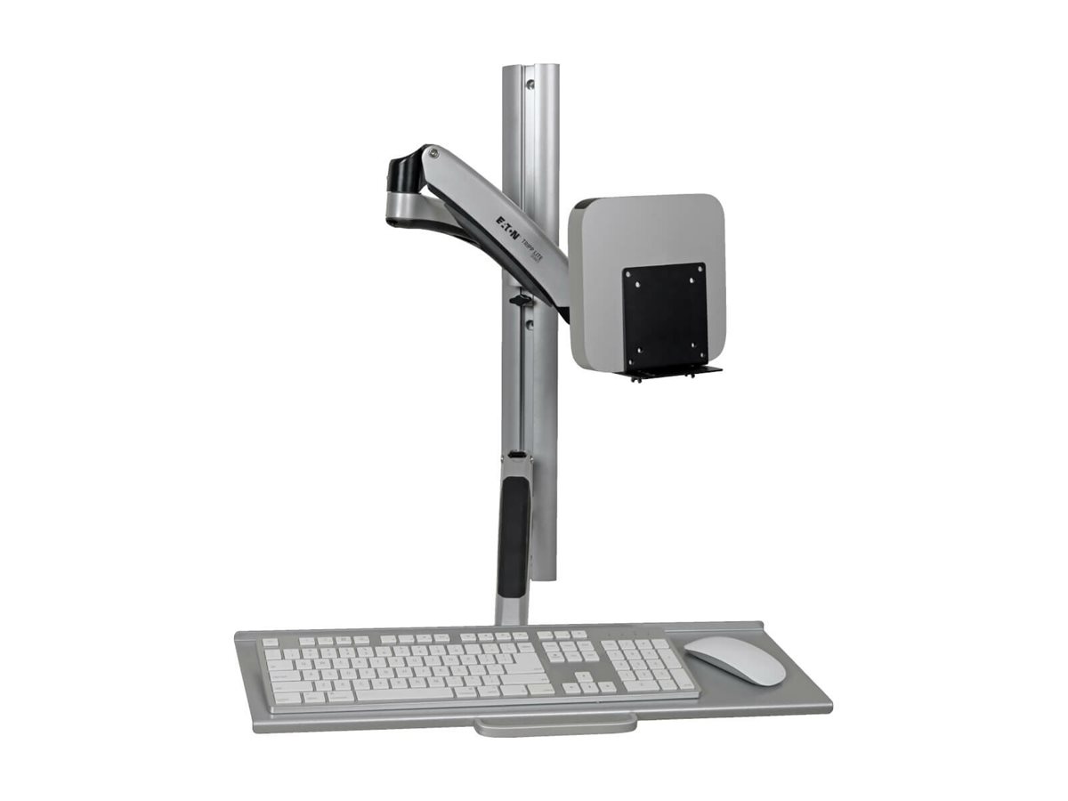 Tripp Eaton Tripp Lite Series Adjustable-Height Wall-Mount Sit-Stand Workstation, Single-Display - Befestigungskit (Befestigungsteile, 2 Tastaturarme, Wandschiene, Display-Befestigung, Halterung für Tastaturablage, Tastatur-Armaufsatz, Thin-Client-Halte