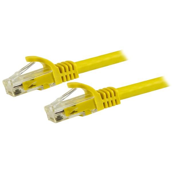 StarTech.com 7.5m CAT6 Ethernet Cable, 10 Gigabit Snagless RJ45 650MHz 100W PoE Patch Cord, CAT 6 10GbE UTP Network Cable w/Strain Relief, Yellow, Wiring is UL Certified/TIA - Category 6 - 24AWG (N6PATC750CMYL)