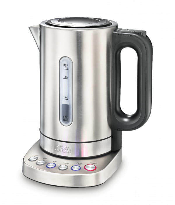 SOLIS Vario Temp Kettle, 1,7 l, 2200 W, Edelstahl, Edelstahl, Regelbare Temperatur, Wasserstandsanzeige
