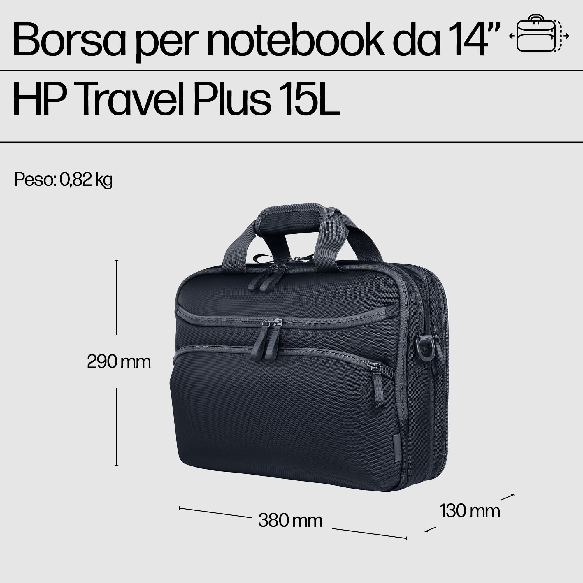 HP Travel Plus - Notebook-Tasche - 15L - 35.8 cm (14.1")