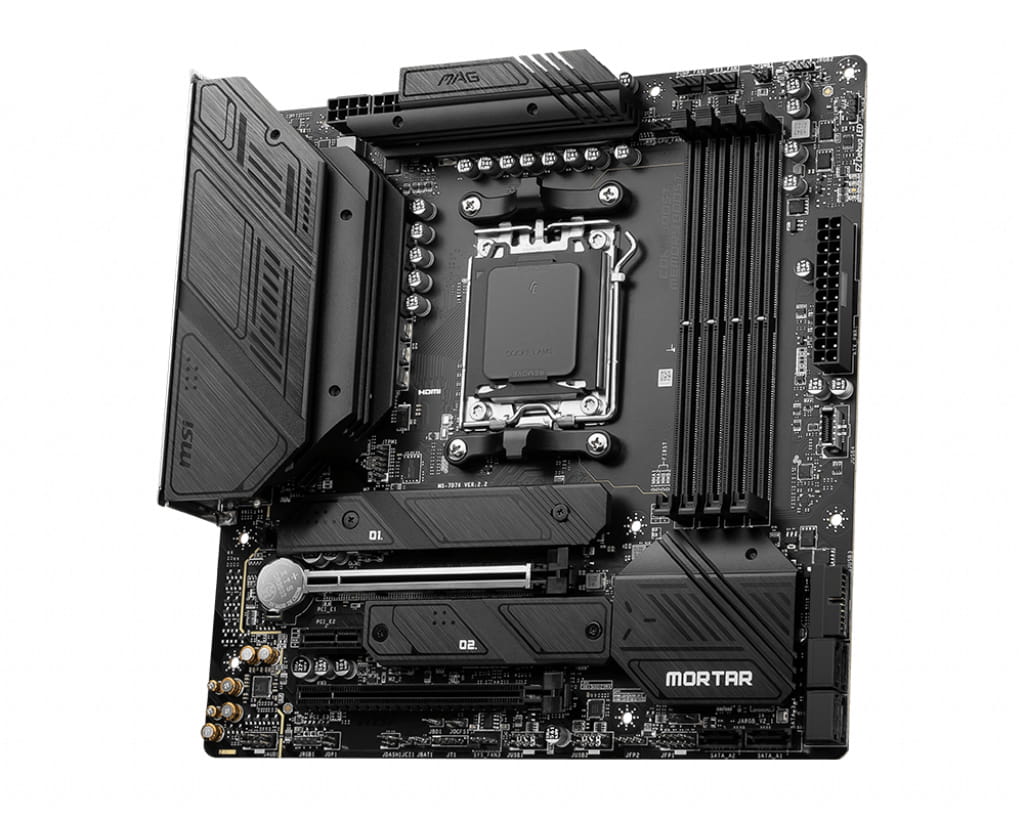 MSI MAG B650M Mortar WIFI, AMD, Sockel AM5, AMD Ryzen 7000 Series, Sockel AM5, DDR5-SDRAM, 128 GB