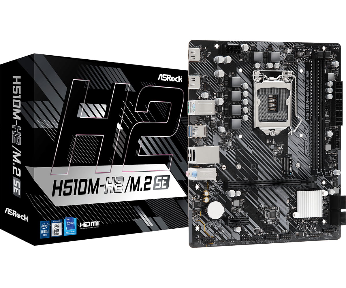 ASRock H510M-H2/M.2 SE - Motherboard - micro ATX - LGA1200-Sockel - H510 Chipsatz - USB 3.2 Gen 1 - Gigabit LAN - Onboard-Grafik (CPU erforderlich)