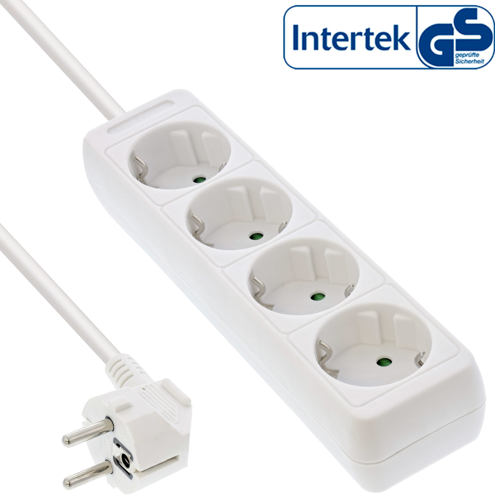 InLine Steckdosenleiste - 4-fach Schutzkontakt weiß - 5m InLine Steckdosenleiste - 4-fach Schutzkontakt weiß - 5m