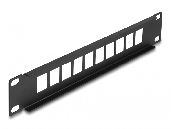 Delock Patchpanel (Blindblech) - Snap-In Montage - Rack montierbar - Schwarz - 1U - 25.4 cm (10")