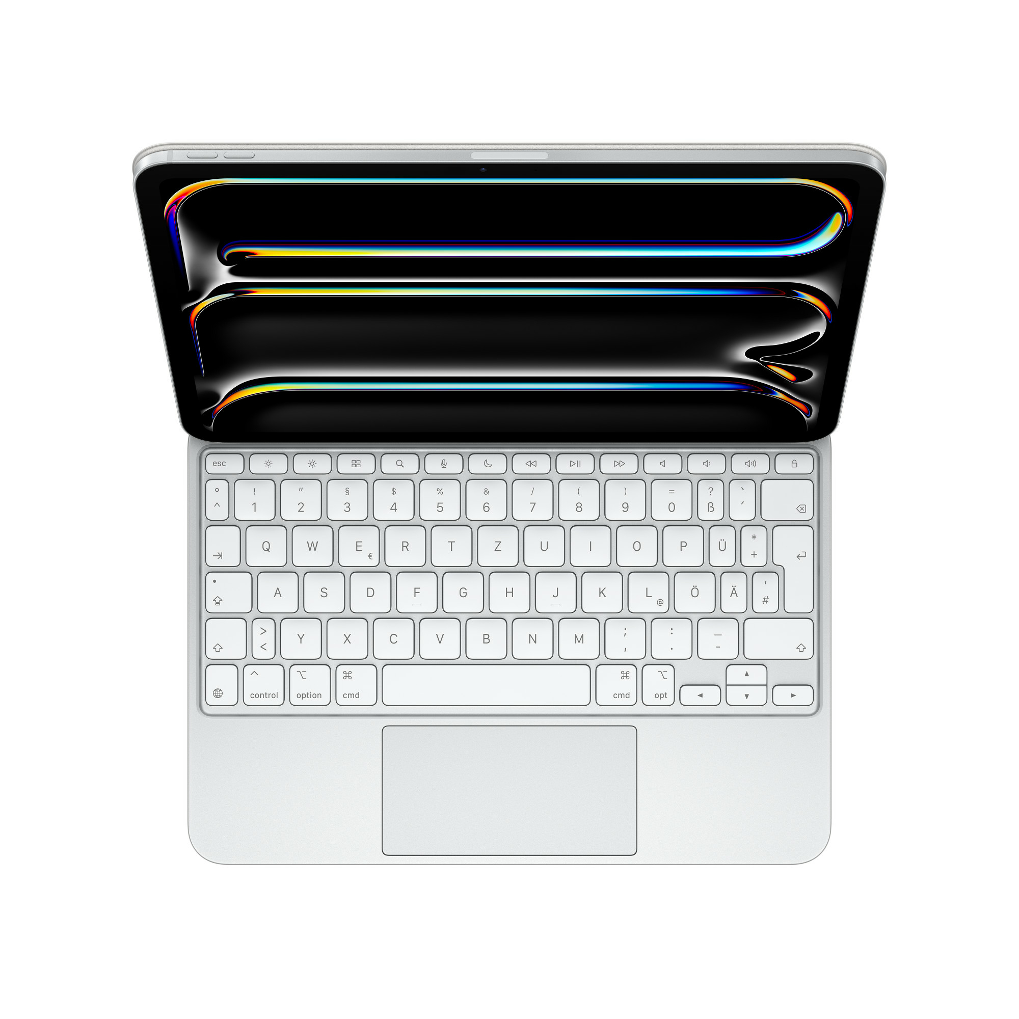Apple Magic Keyboard - Tastatur und Foliohülle - mit Trackpad - hinterleuchtet - Apple Smart connector - QWERTZ - Deutsch - weiß - für 11-inch iPad Pro (M4)