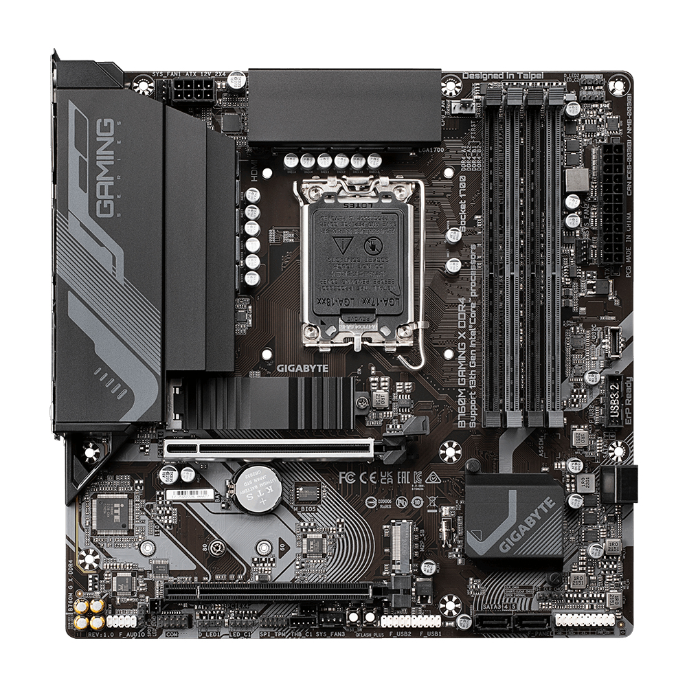 Gigabyte B760M GAMING X DDR4 - 1.0 - Motherboard - micro ATX - LGA1700-Sockel - B760 Chipsatz - USB-C 3.2 Gen2, USB 3.2 Gen 1 - 2.5 Gigabit LAN - Onboard-Grafik (CPU erforderlich)