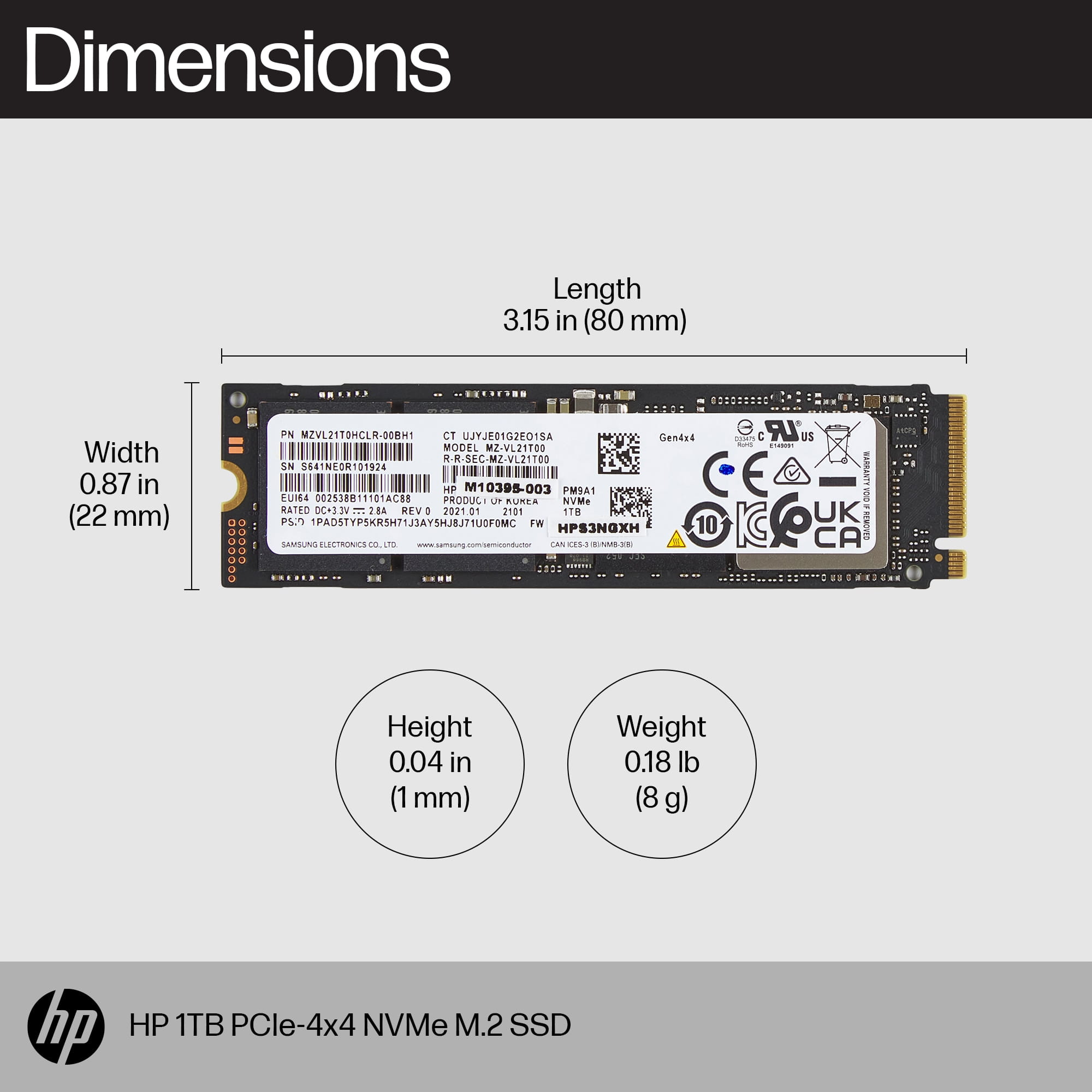 HP  SSD - 1 TB - intern - M.2 2280 - PCIe 4.0