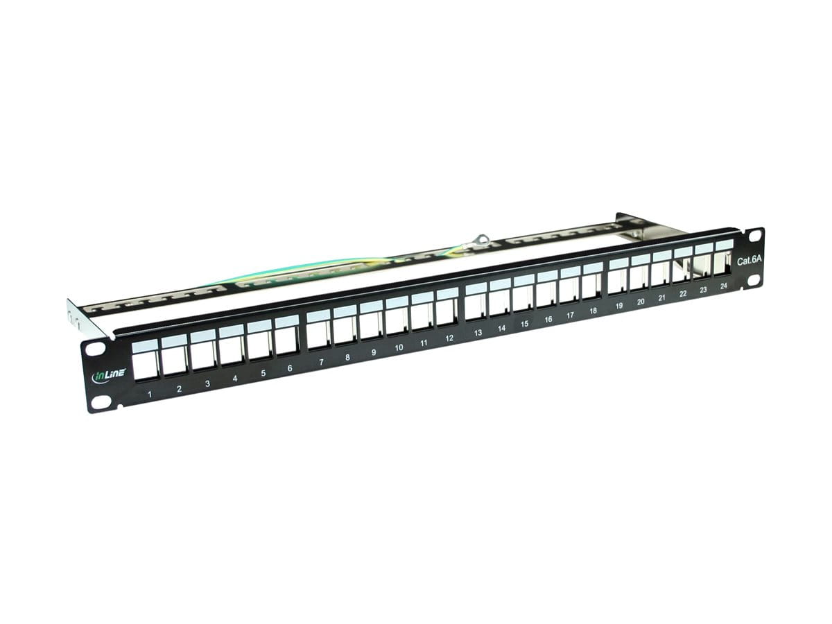 InLine Patchfeld Leerblech 24-fach - für Keystone Snap-In 19"/1HE - schwarz