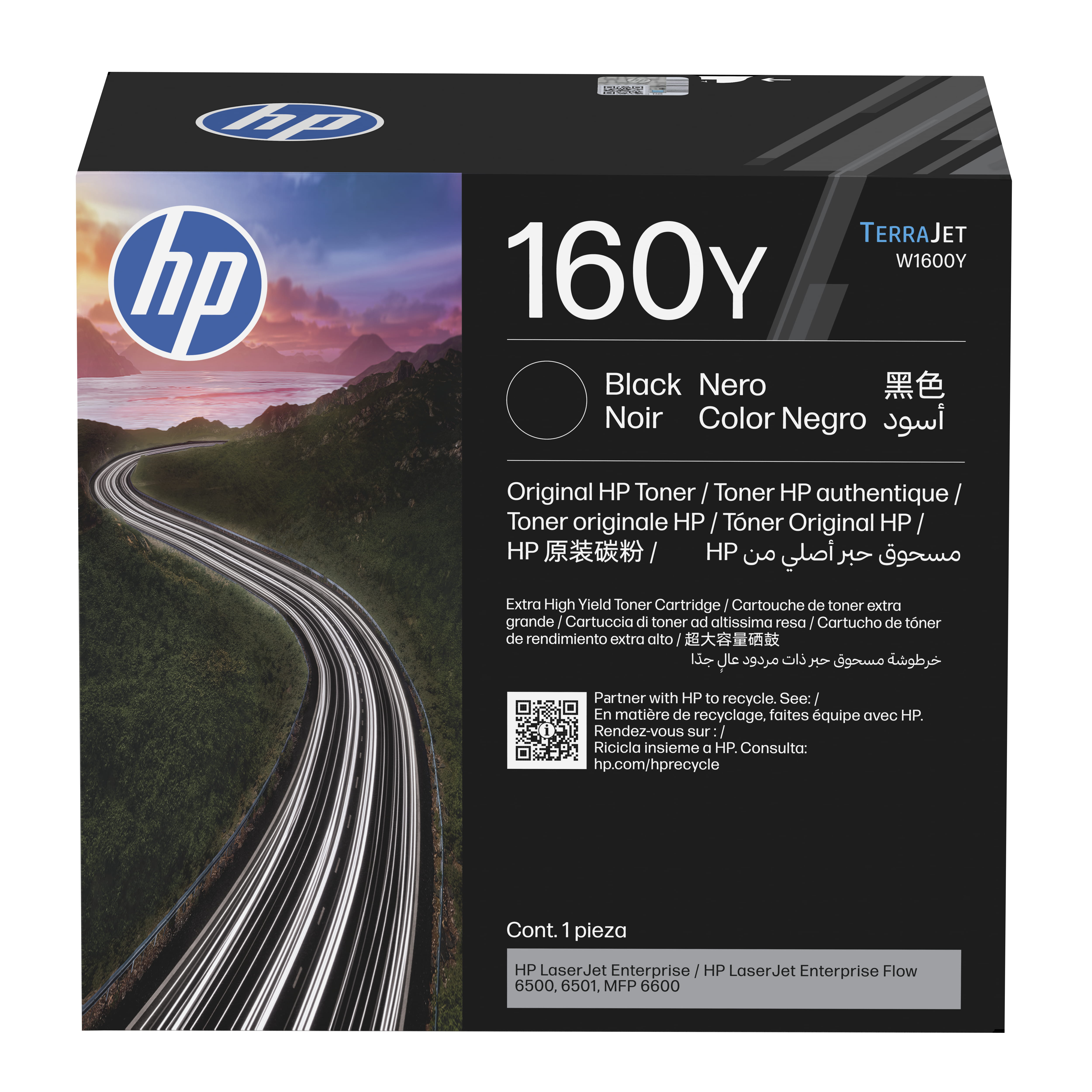 HP 160Y - Besonders hohe Ergiebigkeit - Schwarz - original - LaserJet - Box - Tonerpatrone (W1600Y)