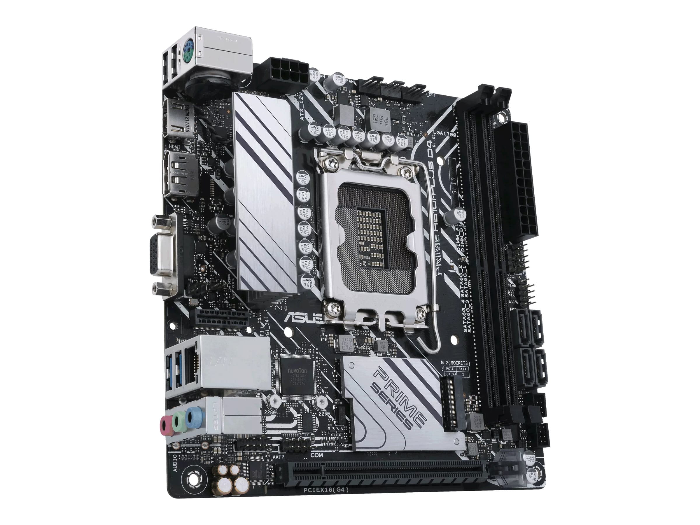 ASUS PRIME H610I-PLUS D4-CSM - Motherboard - Mini-ITX - LGA1700 Sockel - H610 Chipsatz - USB 3.2 Gen 1 - Gigabit LAN - Onboard-Grafik (CPU erforderlich)