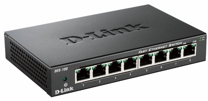 D-Link DES 108 - Switch - 8 x 10/100 - Desktop