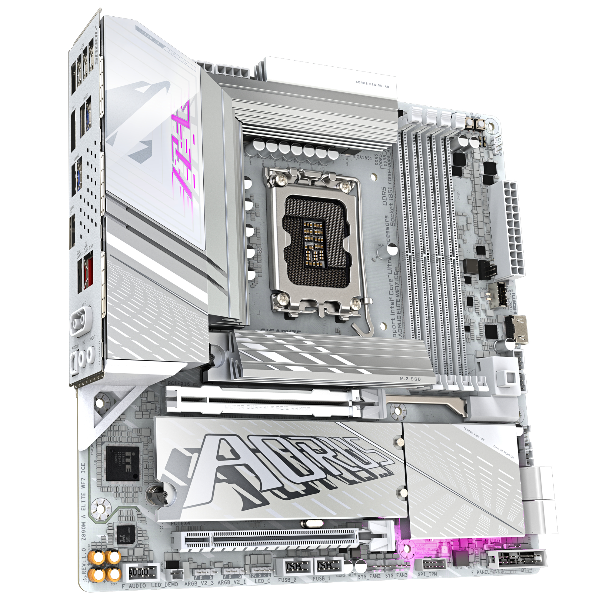 Gigabyte AORUS Z890M ELITE WIFI7 ICE - Motherboard - micro ATX - LGA1851 Sockel - Z890 Chipsatz - USB4, USB-C 3.2 Gen2, USB 3.2 Gen 2, USB 3.2 Gen 1 - 2.5 Gigabit LAN, Wi-Fi 7, Bluetooth - Onboard-Grafik (CPU erforderlich)