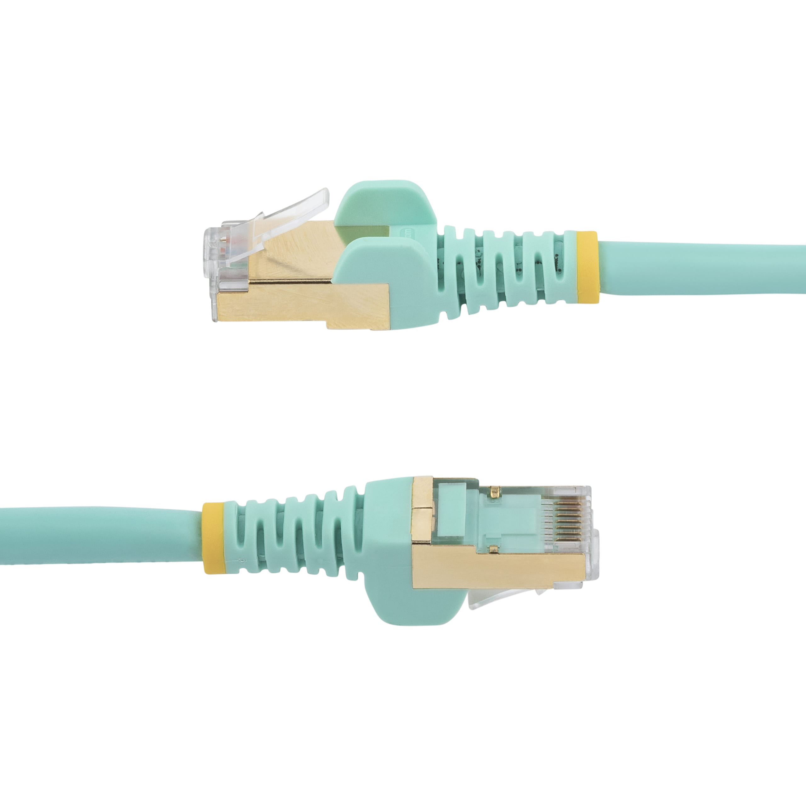 StarTech.com 3m CAT6A Ethernet Cable, 10 Gigabit Shielded Snagless RJ45 100W PoE Patch Cord, CAT 6A 10GbE STP Network Cable w/Strain Relief, Aqua, UL Certified Wiring/TIA - Category 6A - 26AWG (6ASPAT3MAQ)