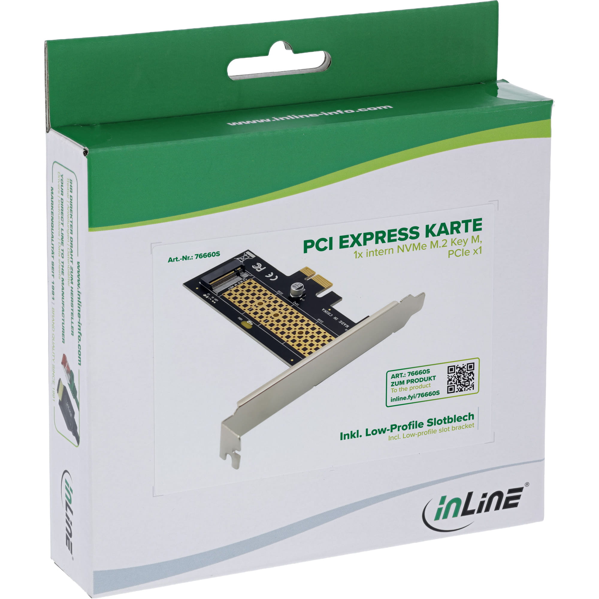 InLine PCI Express Karte zu 1x intern NVMe M.2 Key M - PCIe x1