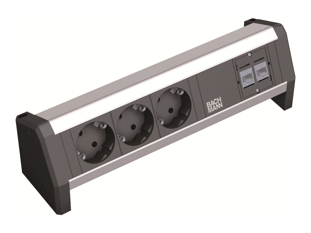 Bachmann Desk 1, Aluminium, Schwarz, 3 AC-Ausgänge, 230 V, 16 A, 1 Stück(e)