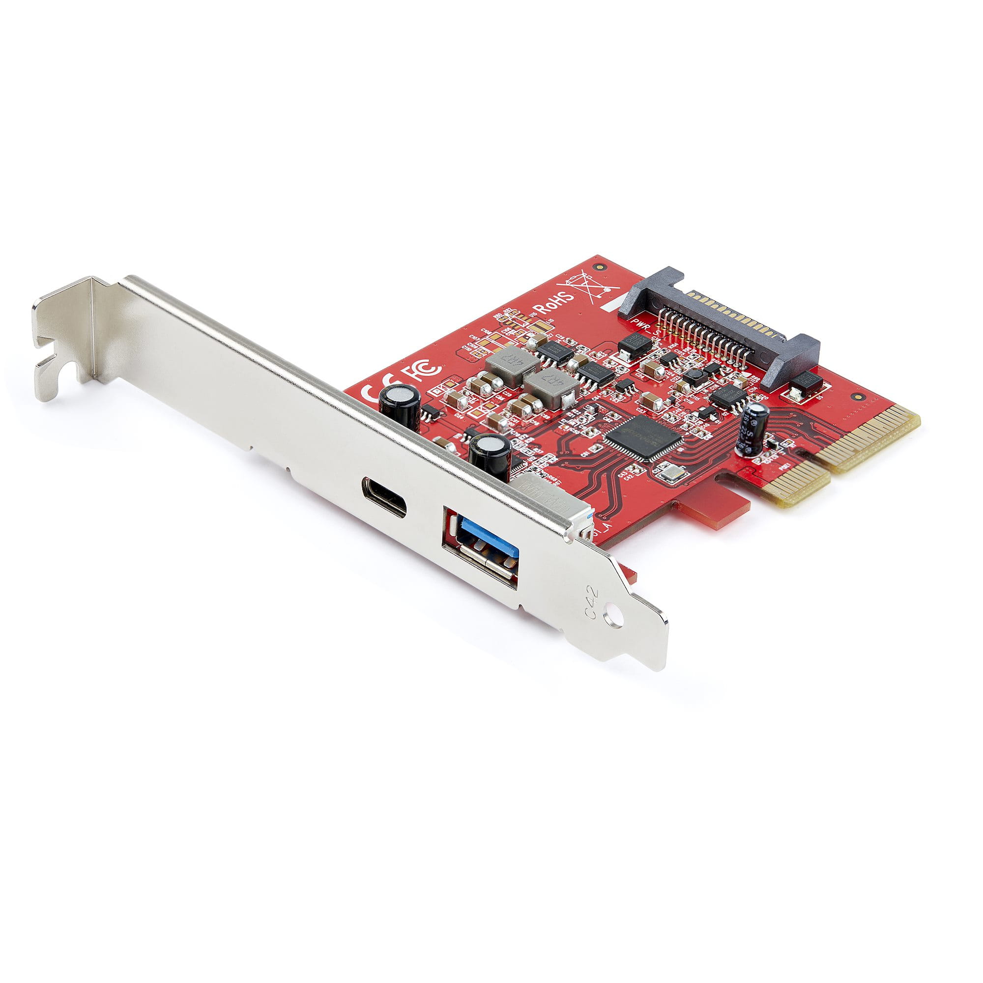 StarTech.com 2-Port 10Gbps USB-A & USB-C PCIe Card, USB 3.1 Gen 2 PCI Express Type C/A Host Controller Card Adapter, USB 3.2 Gen 2x1 PCIe Desktop Expansion Add-On Card, Windows/macOS/Linux