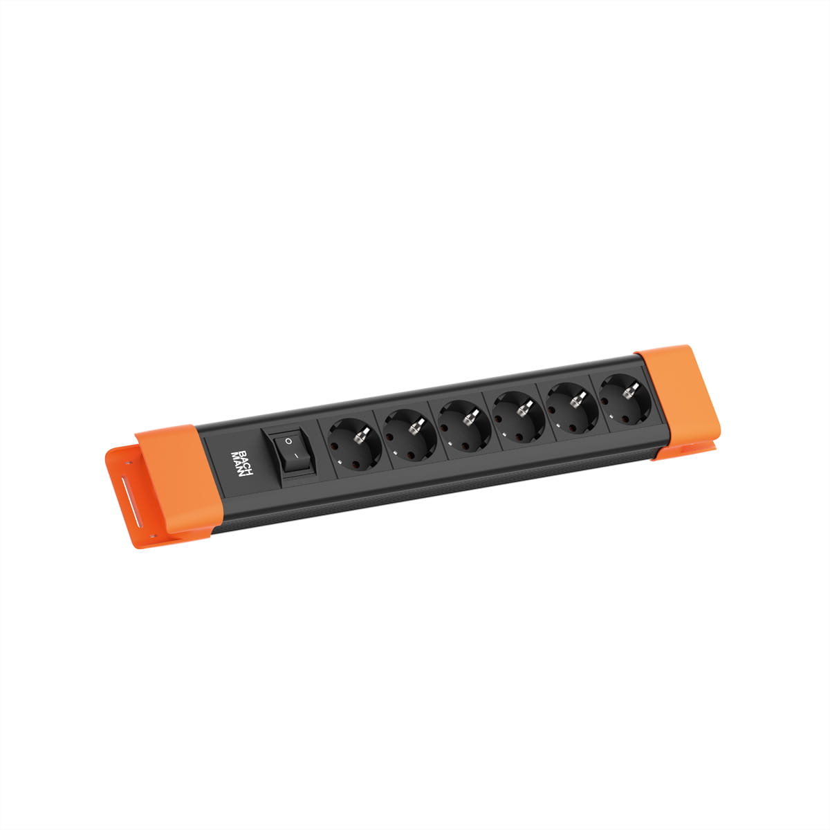 Bachmann CONNECTUS 6xCEE7/3 1xSchalter CEE7/7 Schwarz/Orange - Steckdosenleiste