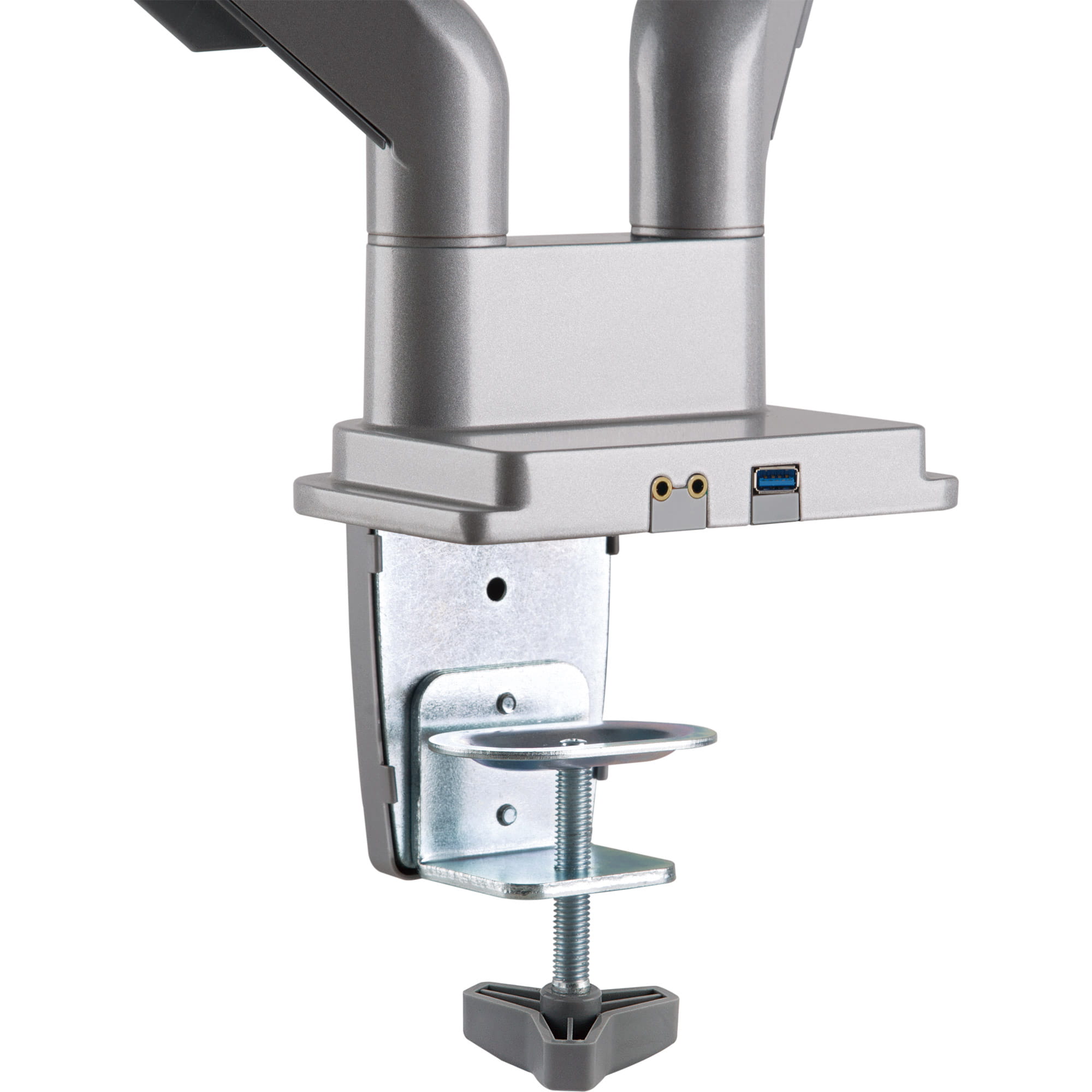 InLine Tischhalterung mit Lifter & USB/Audio - 2 Monitore bis 81cm (32"),silber
