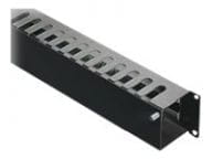 Rittal Rack-Kabelführungsplatte mit Abdeckung - RAL 9005 - 2U - 48.3 cm (19")