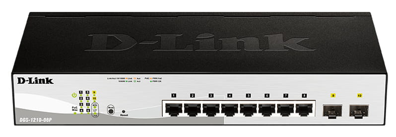 D-Link Web Smart DGS-1210-08P - Switch - managed - 8 x 10/100/1000 (PoE)