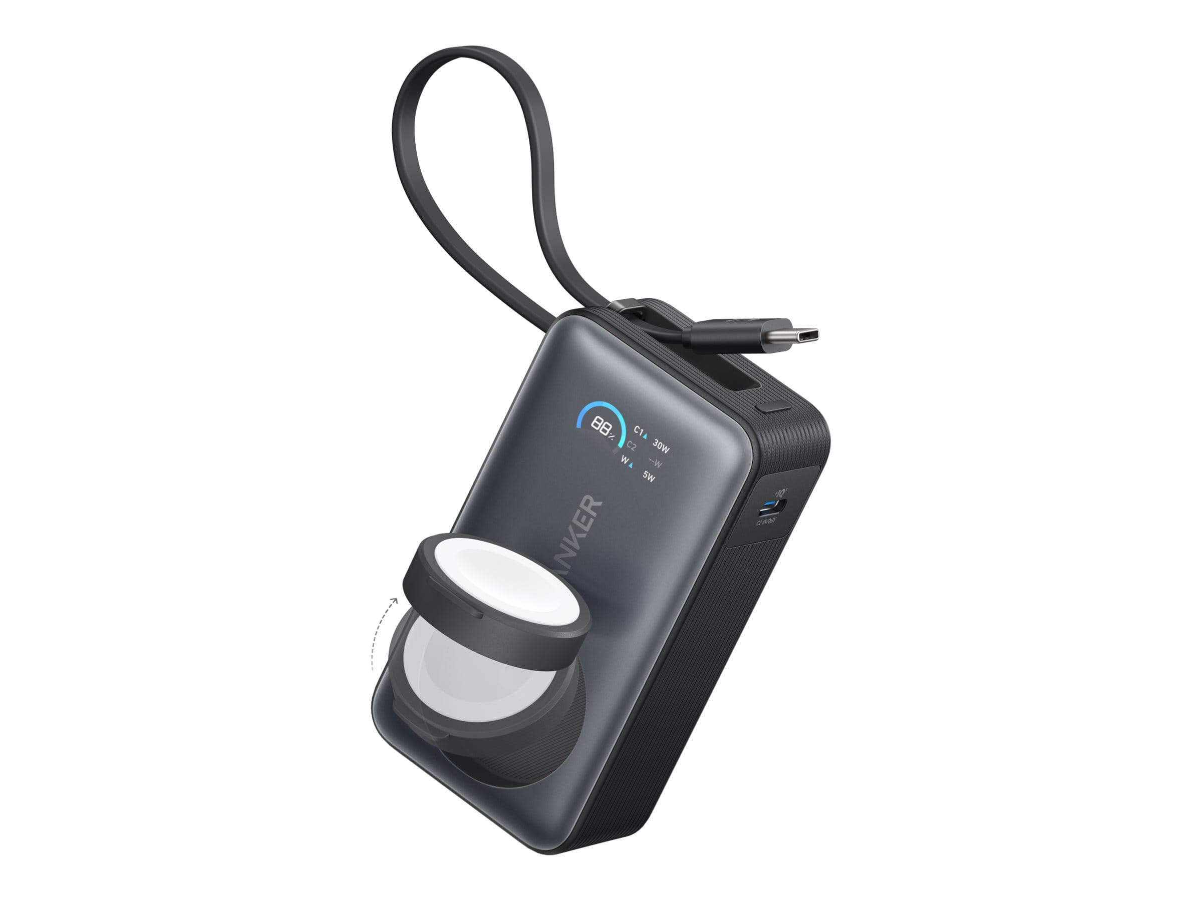 ANKER MagGo - Powerbank - für Apple Watch - 10000 mAh - 35 Watt - 2 Ausgabeanschlussstellen (USB-C)