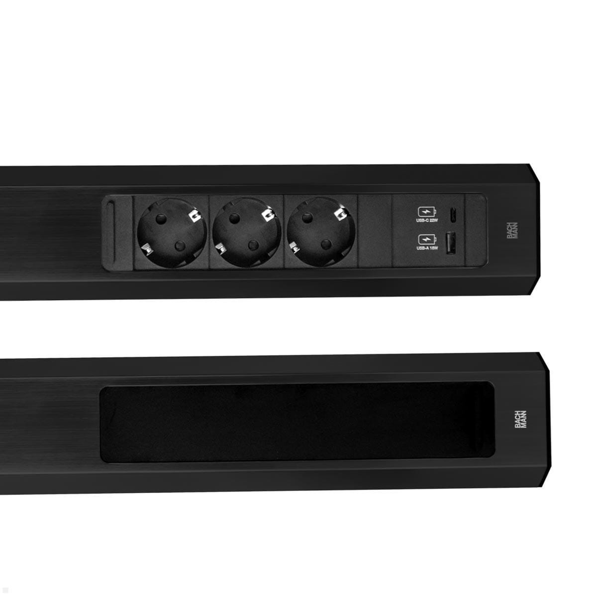 Bachmann CASIA 2 - Steckdosenleiste (Wandmontage / Aufputzmontage) - long - Ausgangsanschlüsse: 3 (3 x Strom Typ F, 24 pin USB-C, USB)