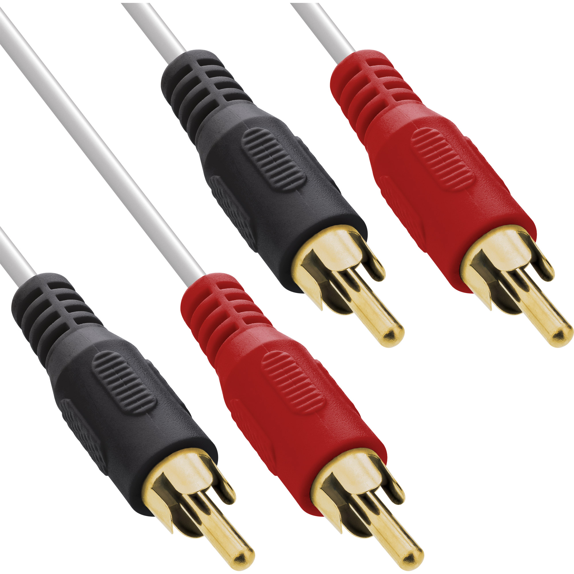 InLine Cinch Kabel - 2x Cinch - Stecker / Stecker - weiß / gold - 0,5m