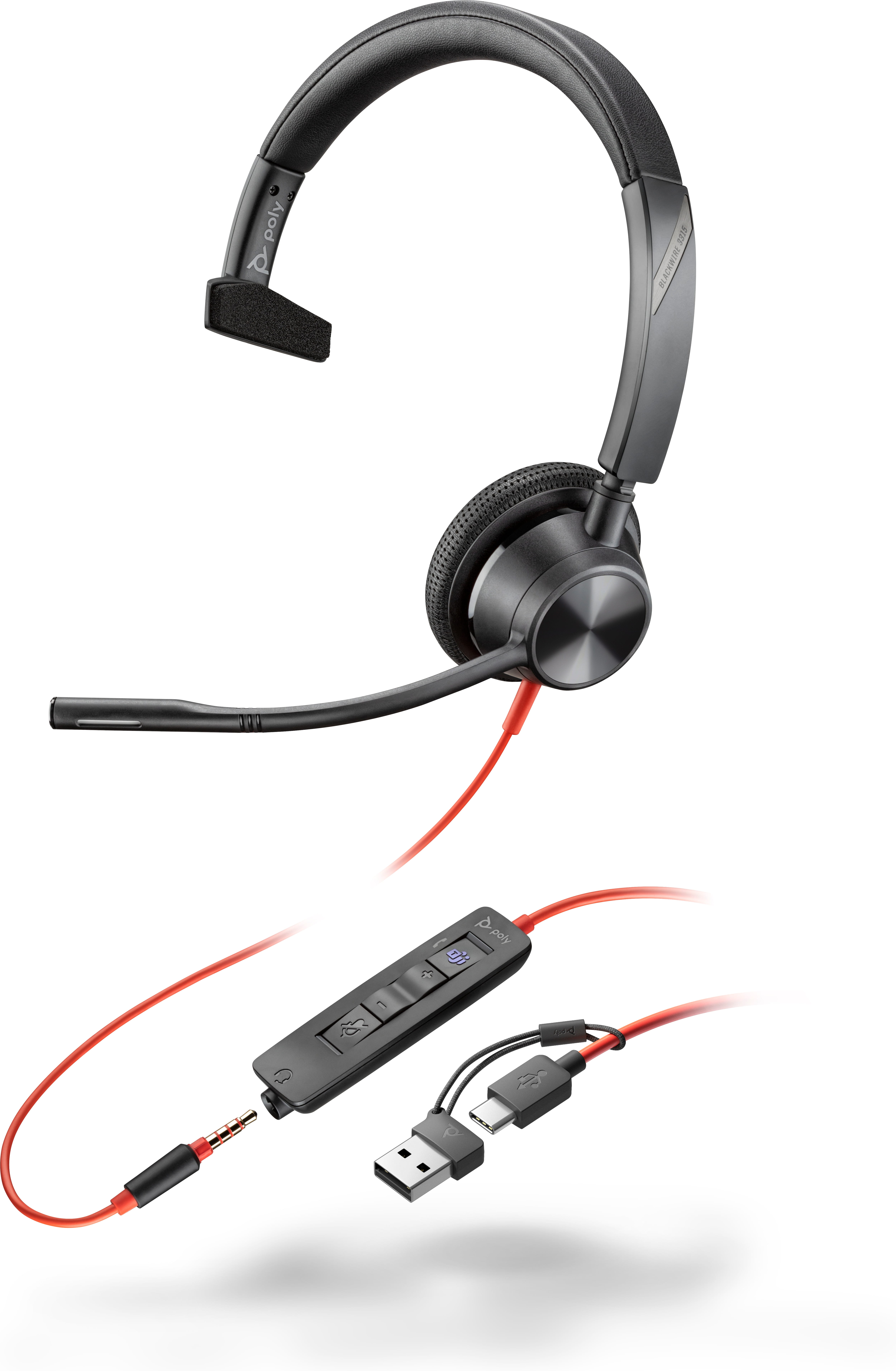 Poly Blackwire 3315 - Blackwire 3300 series - Headset Poly Blackwire 3315 - Blackwire 3300 series - Headset