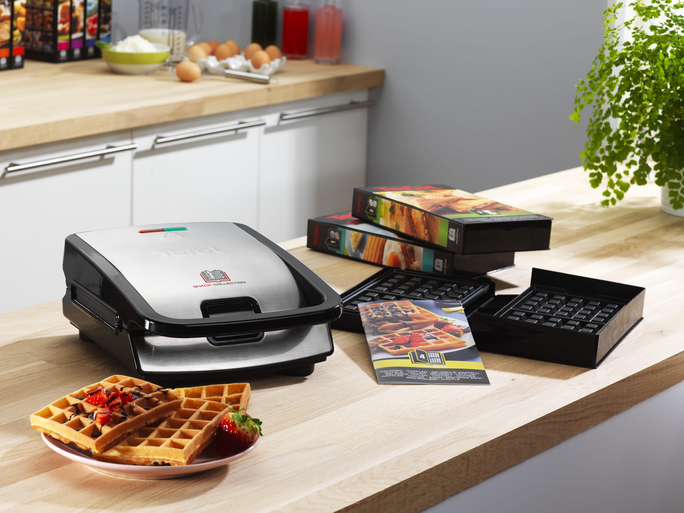 TEFAL Snack Collection Sandwichmaker & Waffeleisen SW852D, Schwarz, Edelstahl, Fertig, 225 x 135 mm, 700 W, Typ C, 203 mm