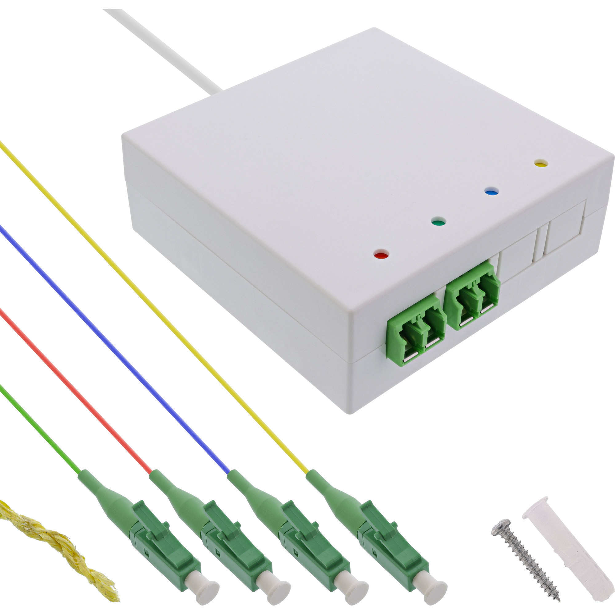 InLine FTTH Verlängerungsbox vorkonfektioniert 4x LC/APC 9/125µm 30m