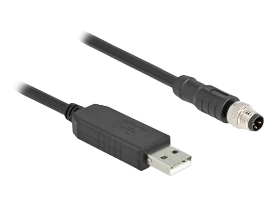 Delock Kabel USB / seriell - USB (M) zu 3-poliger M8 RS-232 (M)