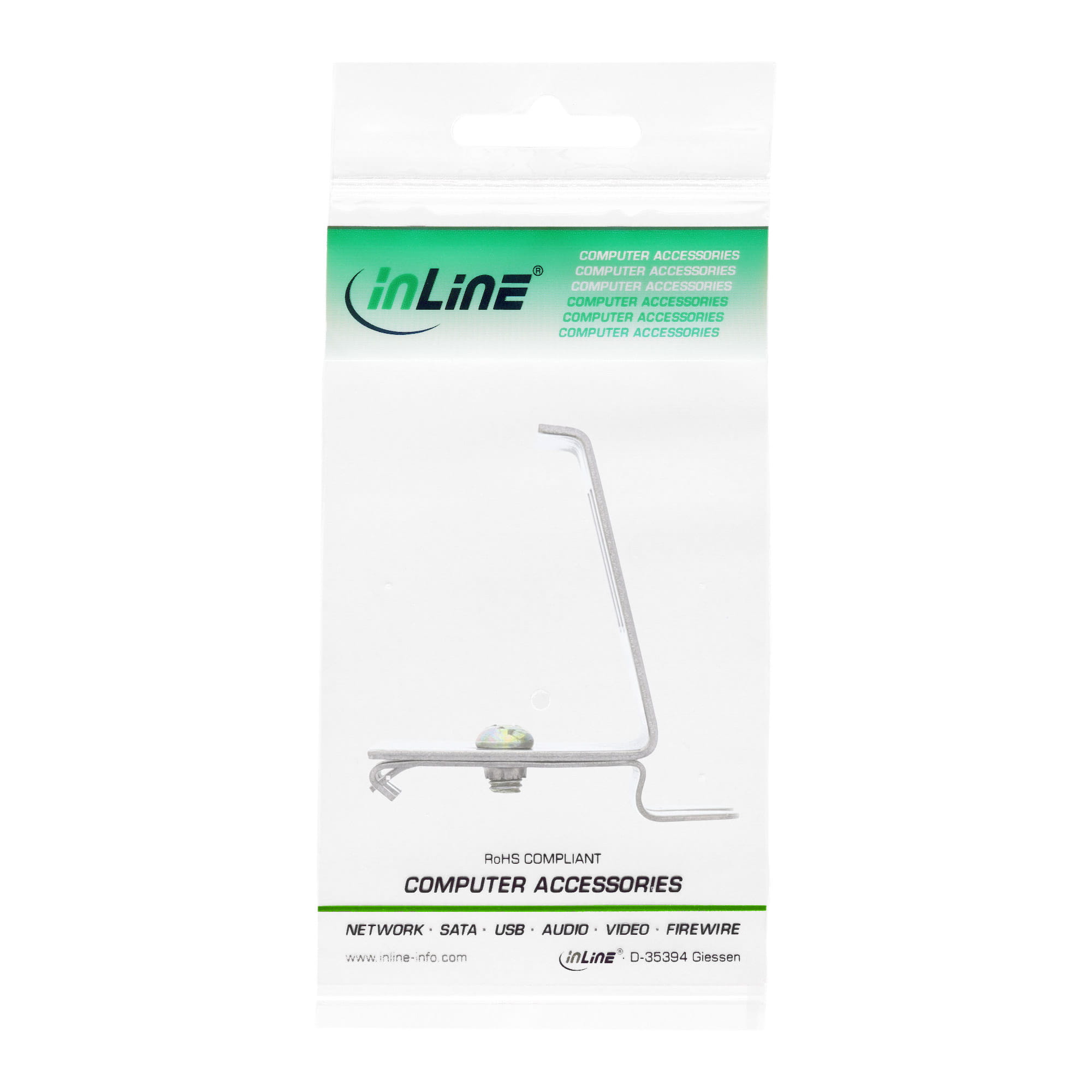 InLine Keystone SNAP-In Metall-Modulhalter - 2-fach für Hutschiene