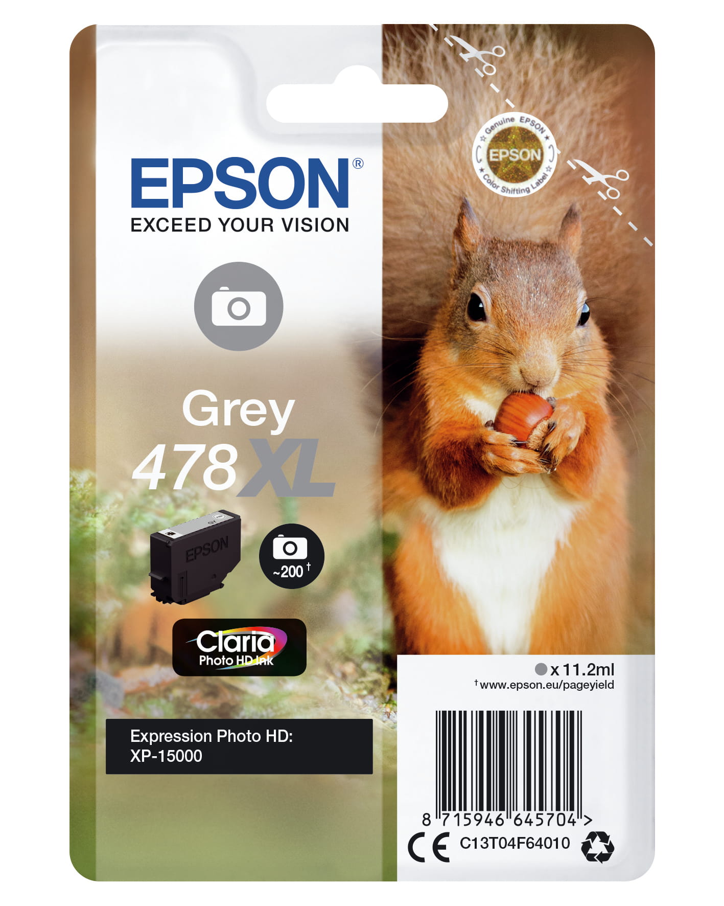 Epson 478XL - 11.2 ml - mit hoher Kapazität - Grau