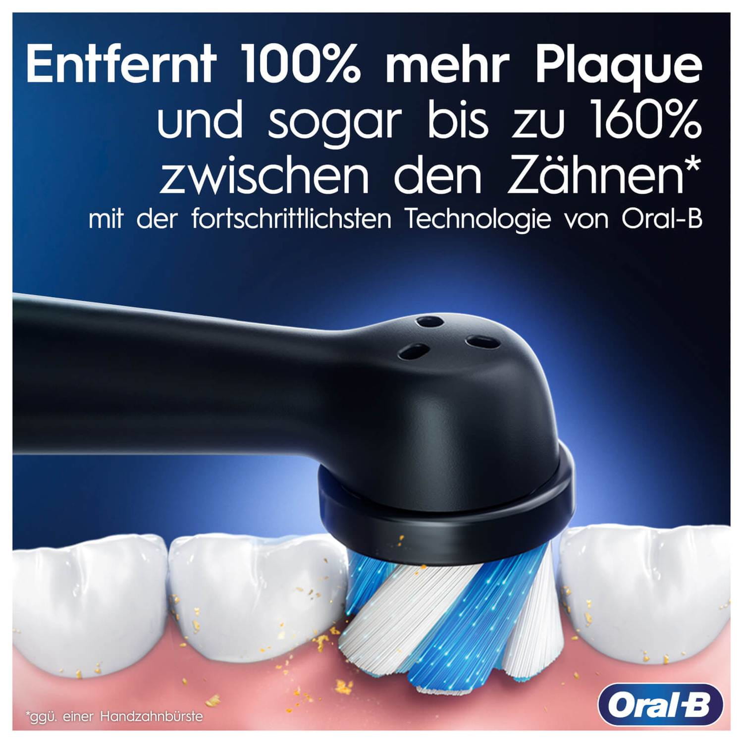 Oral-B iO Series 4 , Erwachsener, Tägliche Pflege, Sensibel, Super sensitive, Whitening, Schwarz, 4 x 30 sec, Schwarz, Rund